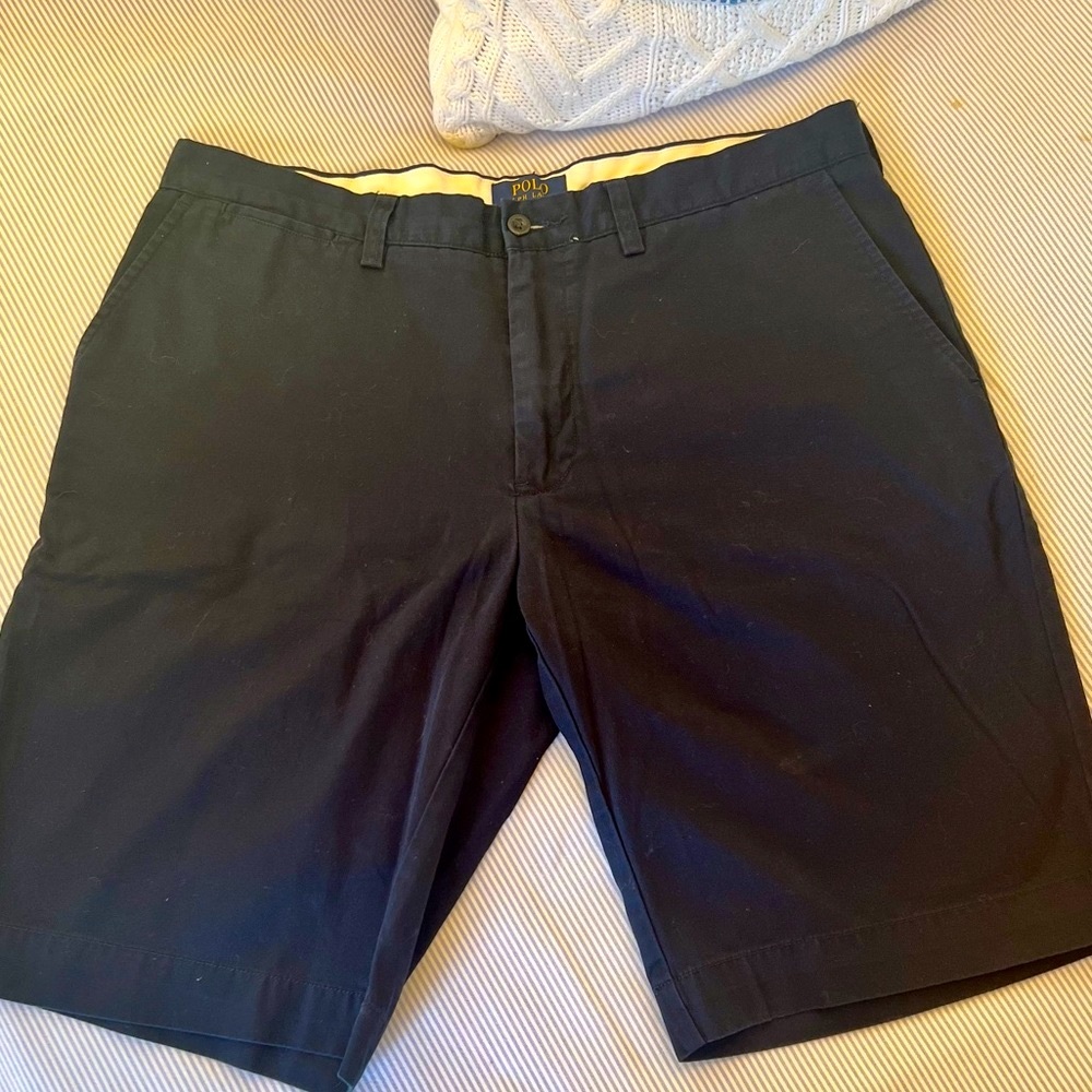 POLO Ralph Lauren Men’s 9” Flat-front Classic Bermuda Shorts. Perfect Navy Blue